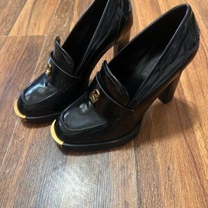 Karl Lagerfeld Black and Gold Heels